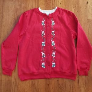 NWOT VTG 80's Ugly Christmas Sweater HOLIDAY Sweatshirt Embroidery COMFY M L